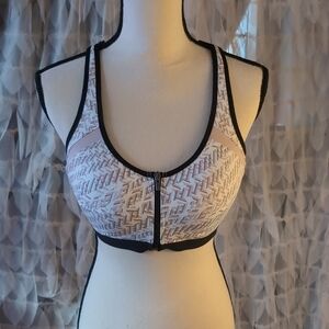 Patterned Zip-Front Sports Bra By Victoria Sport